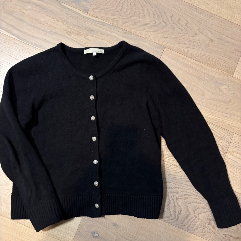 Monk & Lou Black Button-Up Women's Cardigan from Plenty